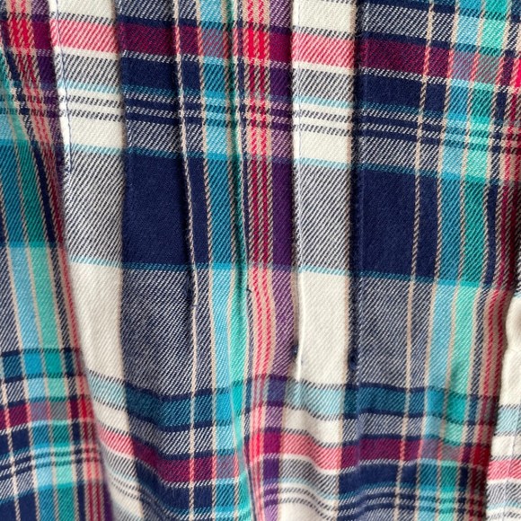 Anthropologie Birds of Paradis by Trovata Multicolor Ladies Plaid Button Down, S - Picture 3 of 9